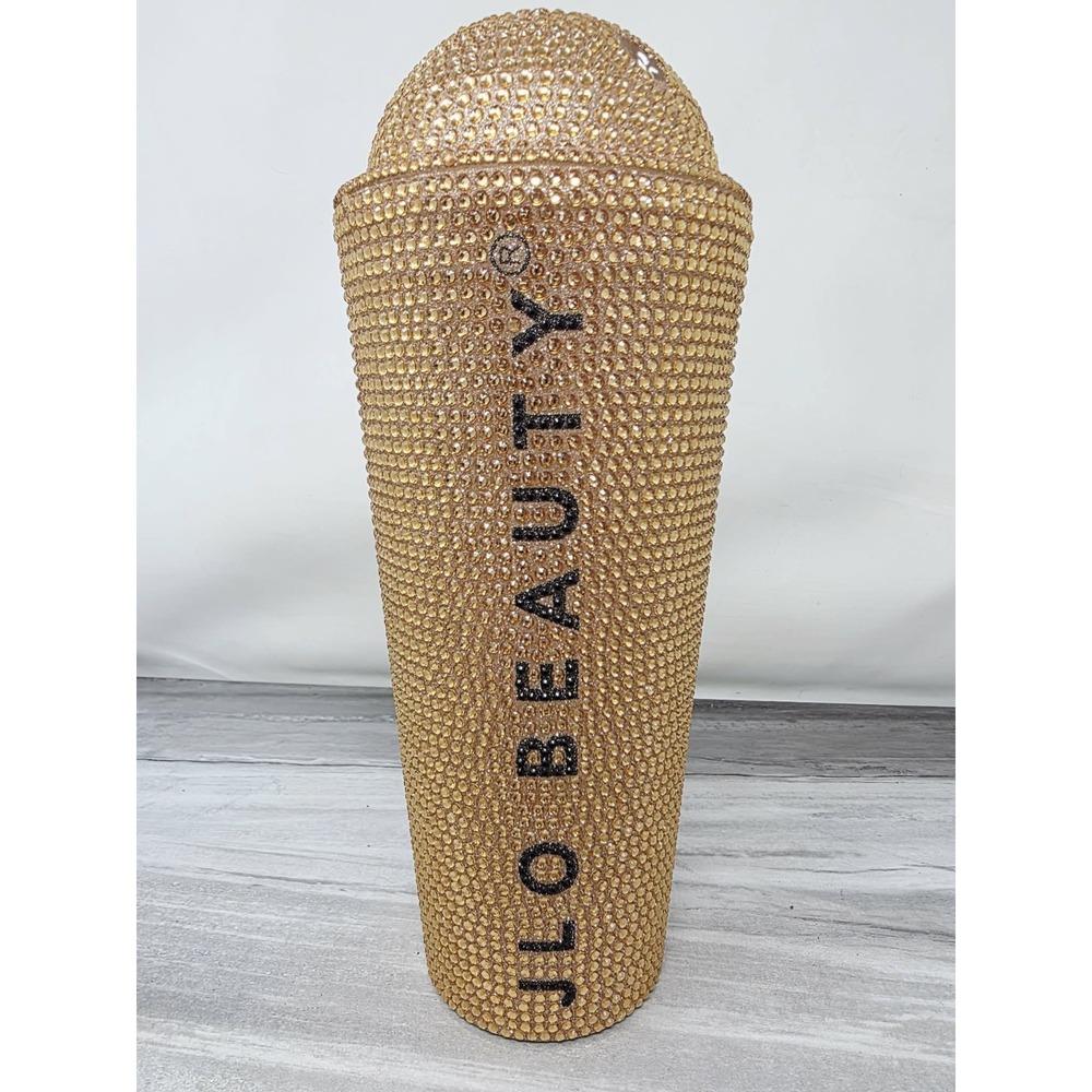 Rare Jennifer Lopez JLO Beauty‎ Gold Rhinestone Tumbler Cup20 Oz Sparkle